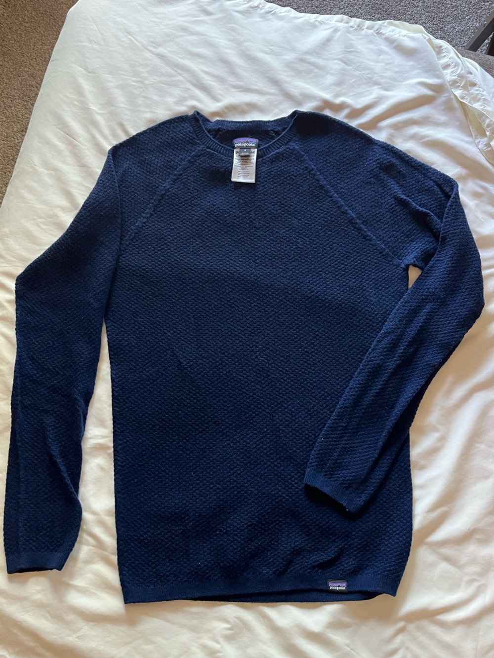 Patagonia Men's Navy Crewneck Textured Sweater